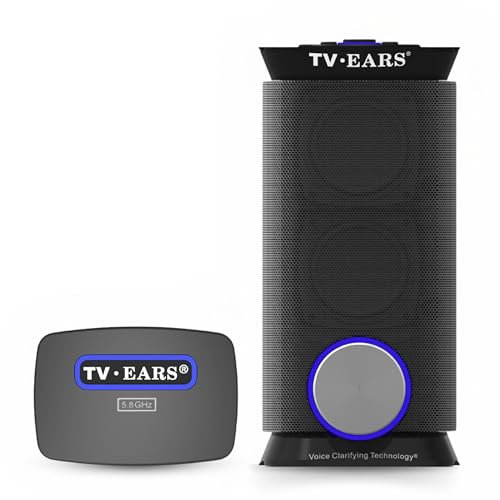 TV Ears Dr Recommended Wireless Voice Clarifying TV Speaker – TV Assistive Listening Devices with Voice Clarifying and Home Theater Settings for Hearing Impaired TV Viewers