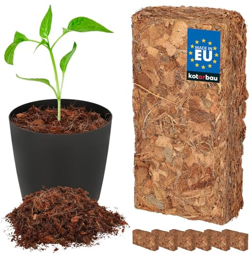 KOTARBAU® Natürlich & Torffrei Kokoserde für Pflanzen und Terrarium 6 x 500 g - 30 L Blumenerde aus Kokosfaser (6 x 500 g - 30 L Kokoserde)