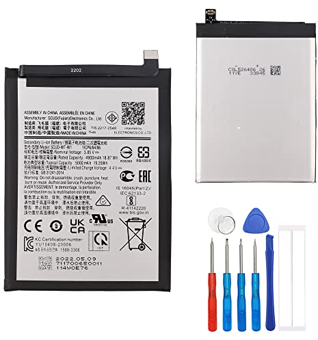 E-yiiviil Batterie de rechange EB-BA226ABY Scud-WT-W1 compatible avec Samsung Galaxy A22 5G (A226B) avec kit d'outils de réparation