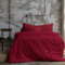 Komfortec Premium Bettwäsche 135x200 mit 1 Kissenbezug 40x80 cm Set aus Gebürstetes Mikrofaser - Rot