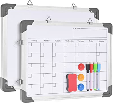 Donmills A3 Magnetic Monthly Planner Whiteboard for Wall, 40 x 30 cm Dry Erase White Board Calendar Mini Whiteboard Weekly Planner Boards for Drawing Kitchen Desk Fridge Grocery List