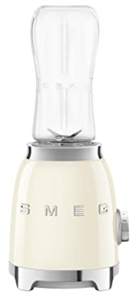 Smeg Retro Personal Blender with 2 Bottles PBF01CRUS, Cream, Medium