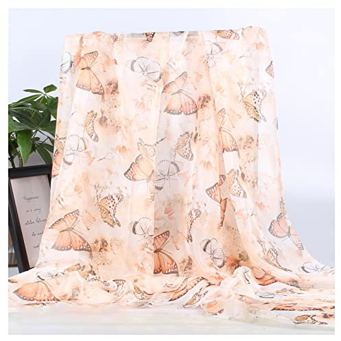 Hermoso Tela De Gasa Estampada De Estilo Chino De Tinta De 150 Cm De Ancho Vendida Por Metros Para Faldas, Camisas, Ropa Hecha A Mano(Color:Mariposa amor volando amarillo)