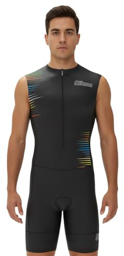 Sikma Combinaison de cyclisme pour homme avec rembourrage en gel, une pièce, pour triathlon, haut de vélo, design sublimé, M