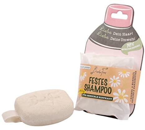 BadeFee festes Shampoo mit Kamillenblüte (Duft Kamille, festes Haarshampoo, plastikfrei, Geschenkidee, natürliche Inhaltsstoffe)