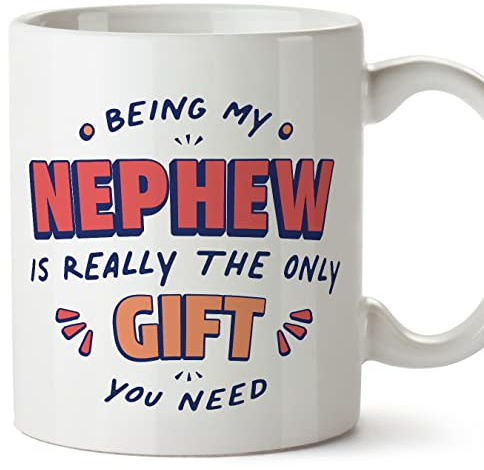 Mugffins Tassen/Becher mit Spruch für NEFFE - Auf Englisch - I'm the only gift you need - 11 oz / 330 ml - originelles und lustiges Geschenk