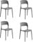 Set Of 4 Modern Style indoor outdoor Modern Retro Dining Garden Stackable Chairs (Grey)