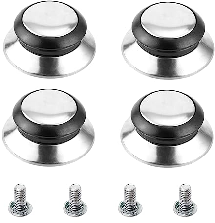 4 Piezas Perillas para Tapa de Cacerola,Asas y Pomos Universales de Repuesto,Mango de tapa de repuesto de acero inoxidable,Mango de Perilla,Perilla de Tapa de Olla para Tapas de Ollas y Salsas