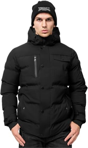 Lonsdale Herren MALLAIG Jacke, Black/White, L