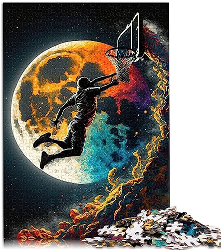für Erwachsene Puzzles Basketball Sport Bunte Puzzles 1000 Teile für Erwachsene für Erwachsene und Kinder ab 12 Jahren Papppuzzles Spielzeug Intellektuelles Spiel Größe: 26 x 38 cm