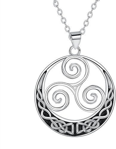 Arrebol Keltische Knoten Kette Damen Sterling Silber 925 Halskette Anhänger Für Frauen Ehepaar Schmuck Geschenk |45cm+5|