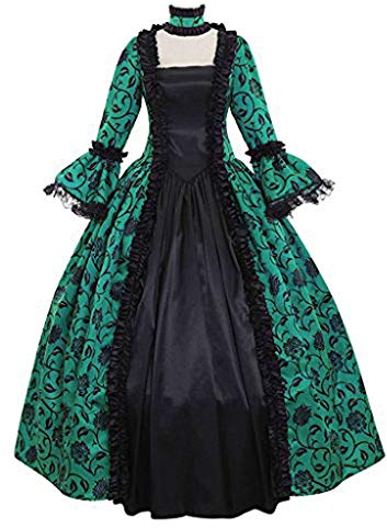 C'est TT Kleider für Damen Mädchen: Damen Mittelalter Renaissance Kleid Halloween Karneval Halloween Gothic Kostüm Renaissance Rockabilly Cocktailkleid Steampunk Kleider Mittelalter Kostüme Damen