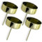 MIJOMA 4-teiliges Set Teelicht-Kerzenhalter - Adventskerzenhalter aus Metall für Adventskranz und Tischgestecke, mit 5cm langem Dorn, Ø 40 mm, Für Weihnachten, Hochzeiten und Jubiläumsfeiern (Gold)
