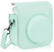 Qooloo PU Leder Tasche Schutzhülle für Fujifilm Instax Mini 12/Mini 11 Sofortbildkamera Reisetasche mit Film Tasche und Verstellbarem Schultergurt (Mint Green, Nur Tasche)