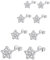 Epoch World 4 Paare 925 Sterling Silber Ohrringe - Damen & Mädchen Stern Ohstecker in 3, 4, 5, 6mm Zirkonia