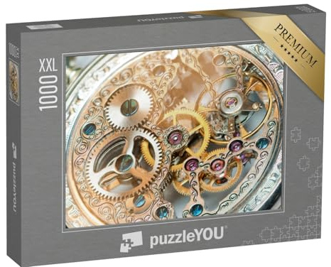 Puzzle 1000 Teile XXL „Nahaufnahme eines schönen Alten Uhrenwerks, Uhrmechanismus“ – aus der Puzzle-Kollektion Uhren