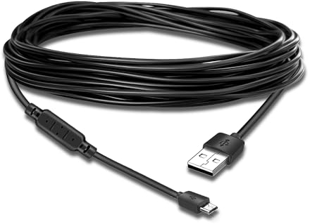 xsdtech 50-Foot(15M) Power Extension Cable, Compatible with Wyze Cam/Wyze Cam Pan, Yi Camera, NestCam Indoor, Netvue Cam, USB to Micro USB Charging Cable for Home Security Cameras