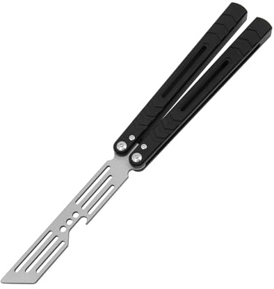 SSIMOO Coltello da allenamento a farfalla con manico in alluminio EDC Strumenti multifunzione portatili for esterni (Color : Classic Black, Size : 1pcs)