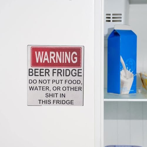Warning Beer Fridge Magnet Funny Warning Sign Magnet Stickers DO NOT Put Food,Water,OR Other in This Fridge Refrigerator Magnets Kitchen Accessories, Kitchen Accessories, Beer Fridge Magnet