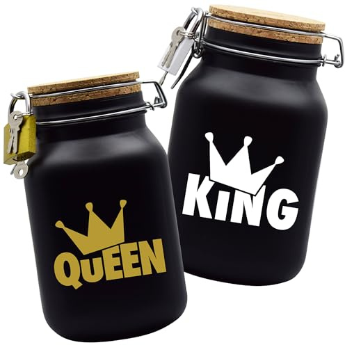 Spardosen Set King/Queen Design2 Geld Geschenk Idee Schwarz XL