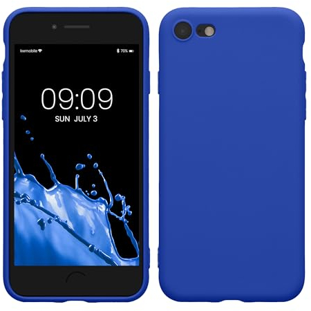 kwmobile Handyhülle kompatibel mit Apple iPhone SE (2022) / iPhone SE (2020) / iPhone 8 / iPhone 7 Hülle - Handy Case aus weichem Silikon in Baltik Blau