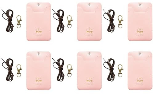 Novago Porte Badge, Porte Carte Ou Porte Titre de Transport - Pack de 6 (Rose)