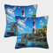 Leuchtturm Bunt Gedruckt Bequemes Kissen Throw Kissenbezug Für Couch Wohnzimmer Art Deco Modern Geschenk Wurf 40x40cm,Packung Mit 2