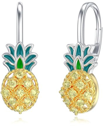 Ananas Ohrringe Silber 925 Vergoldet Ananas Ohrringe Ananas Schmuck Geschenke Damen