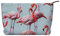 Trousse de maquillage flamants roses en velours côtelé avec fermeture éclair élégante et durable, Noir , Taille unique