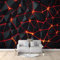 3D Vliestapete Schwarz-Rote Geometrische Linien 400x280 cm Fototapete, Wanddeko, Wandbild, Wandtapete, Vlies Tapete, Wohnzimmer Schlafzimmer Büro Flur Wand Dekoration