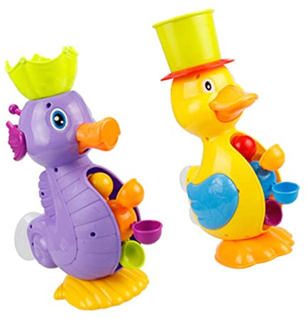 JOINPAYA 2piezas Juguetes De Baño para Divertido Aspersor De Agua Amarillo y para Bañera o Piscina Juguetes Educativos y Decorativos