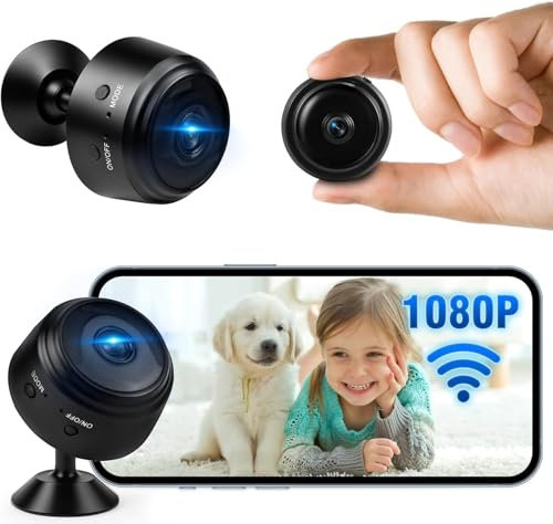 Mini Spy Cameras, Hidden 1080P HD Wireless Portable Small Video Camera with Night Vision Motion Detection, Home Security Nanny Surveillance Cam Perfect Video Bady Camera for Indoor and Outdoor