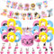 35 Pezzi Gatto Palloncini Decorazione Animale Gatto Thema Festa di Forniture Incantevole Gatto Banner Palloncini per Festa di Compleanno per Bambini Cake Decorazione