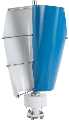 Turbina eólica con controlador, generador de turbinas eólicas verticales de 500 W, velocidad del viento de hasta 13 m/s, generador de viento vertical para casas, escuelas, caravanas (azul 24 V)