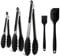 5PC Pince Cuisine Silicone,Pince Cuisine Inox,Pince Silicone Air Fryer,en Acier Inoxydable éPais et Système de Verrouillage-IdéAle pour la Cuisson - 21/26,5/35 cm