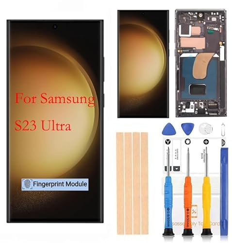 Amoled LCD-Digitizer-Bildschirm, Touch-Montage, Ersatz-LCD-Display für Samsung Galaxy, S23ultra G918, G918A, G918F, G918P, G918R4, T, U, V, W, 17 cm (6,7 Zoll), von Qvouaw (Schwarz mit Rahmen)