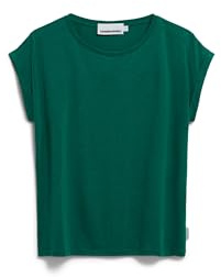 ARMEDANGELS Damen T-Shirt aus Tencel™ Lyocell Mix JILAANA Regular Fit Emerald Green XL