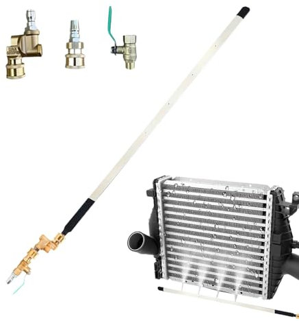 Tragbarer Kühlerreiniger | Kühlerreinigungs- Und Spülwerkzeug Mit 4-Loch-25-Fächerdüse | Hochdruckreiniger Für Zuhause, Auto, LKW, Spülung, Auslaufsicher, Präzises Gebläse, 180-Grad-Drehung