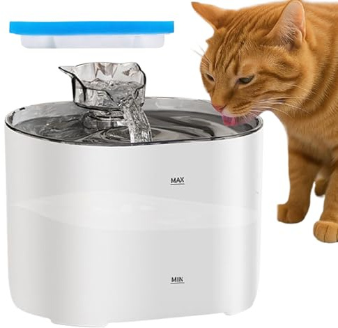 Teksome Fontaine à eau automatique pour chat avec filtre – Gamelle automatique pour plusieurs animaux de compagnie avec filtration multicouche pour sortie en intérieur court voyage à la maison