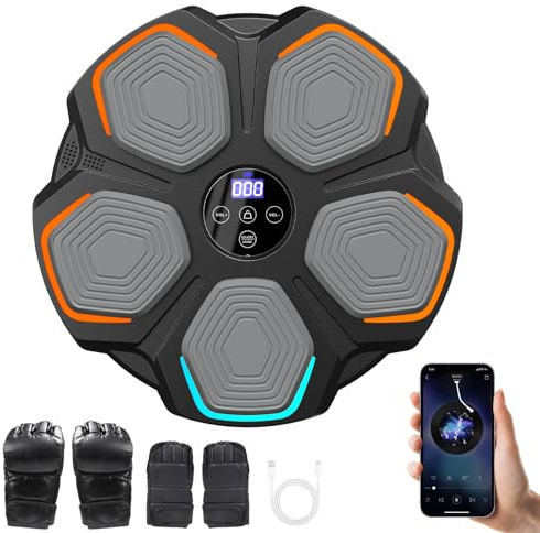 Domigard Music Boxing Machine Kids - Music Boxing Machine, Wall Mount Smart Training Gym Equipment with Force Sensor, Fun Punch for Teenage Boy Adult Gifts, Perfect for Home Office Workouts