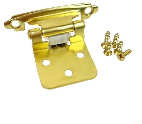 Lecreatekit Self Closing Cabinet Hinges, Cabinet Frame Door Hinges Metal Inset Design Hardware Black Mount For Kitchen Bathroom Furniture(Yellow)