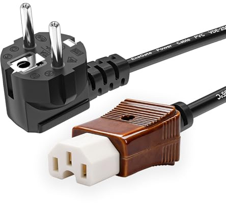 VIEVRE 1,45M Warmgerätekabel mit Keramik C15 Buchse Netzkabel, Netzkabel CEE 7/7 Stromkabel auf C15 Warmgerätebuchse für Computer Host,Monitor,Reiskocher,Sojamilchbereiter,Keramische Wortschnittstelle
