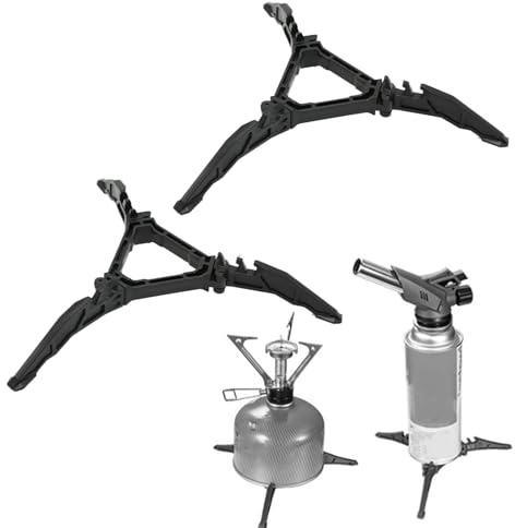 Audio frequency% 2Pcs Support De Réservoir De Gaz Pliable Antidérapant, Trépied Stabilisateur pour Réchaud À Gaz Cartouche pour Camping Randonnée Cuisson en Plein Air