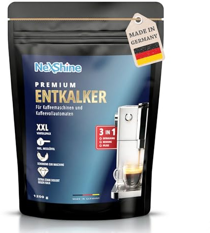 Entkalker für Kaffeemaschinen/Kaffeevollautomaten | Hochdosiert| Schnelle vollständige Auflösung | XXL-Pack über ein Jahr Vorrat | mit Messlöffel | Für alle Marken geeignet | 100% Reine Wirkstoffe