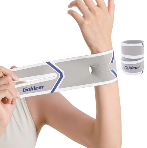 Goldeer Polsiera per Tendinite Polso,Wrist Widget TFCC (Grigio) | Compressione Regolabile,Elastica,Per Artrosi,Tunnel Carpale,Per Palestra,Tennis e Lavoro,Sinistro Destro