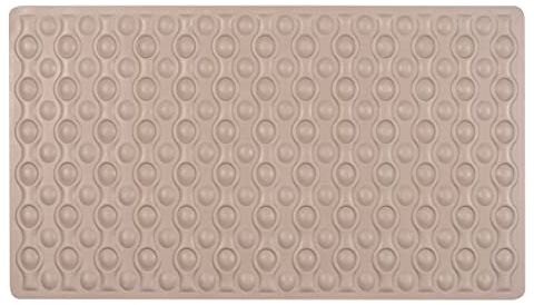 WENKO Wanneneinlage Rocha Taupe, Antirutsch-Badewannenmatte mit extra vielen Saugnäpfen