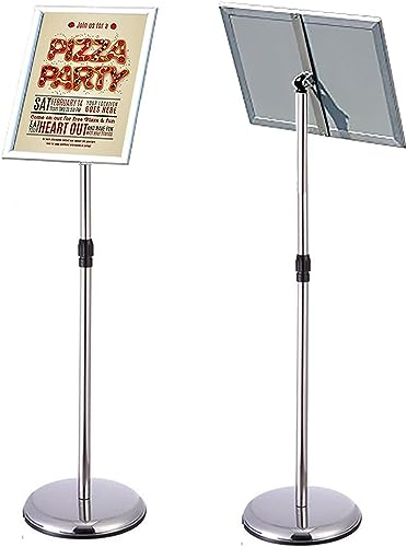 Newzealkids A3 Infoständer posterständer Alu-Schildhalter Schnapprahmen, Winkel und Höhe einstellbar, Zeichenrahmen für Hochzeits- / Geschäftsereignisanzeige (Silber)