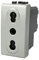 Presa Bipasso Bivalente 2P+T 10/16A, Compatibile Con Bticino Living Light (Grigio)