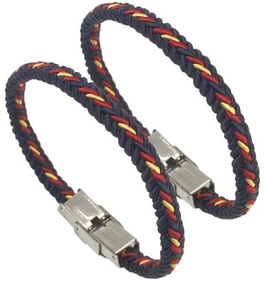 Hispania Colors Pack de dos pulseras azul marino con bandera de España