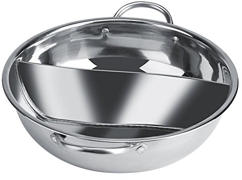 Heaveant Pentola Calda, Pentola Calda in Acciaio Inox da 30 cm di Spessore Fornello A Induzione, Carni Cinesi fonduta con Separazione A Due Sapore Utilizzabile